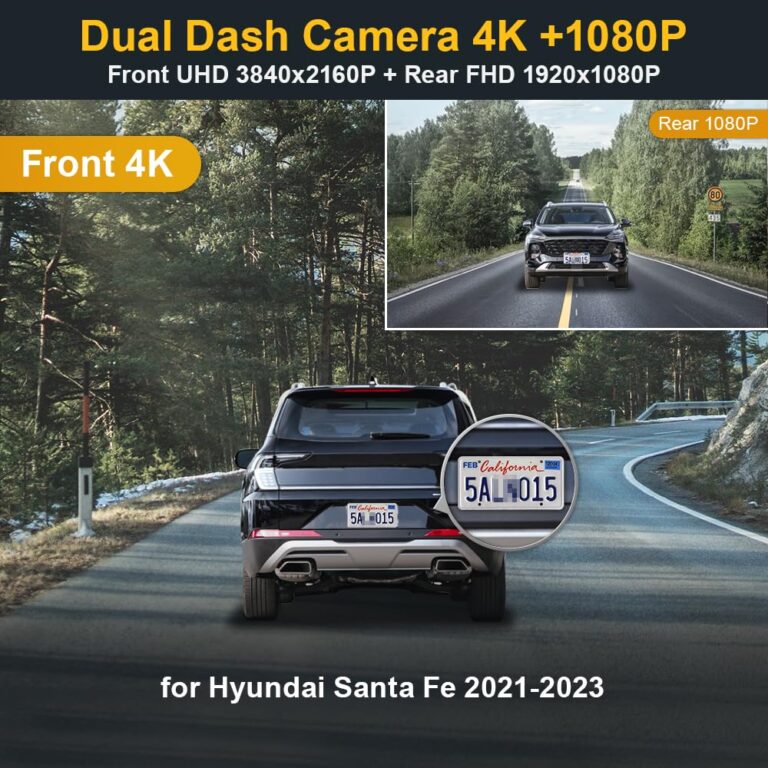 Fitcamx Front 4K+Rear 1080P Dash Cam Adapts for Hyundai Santa Fe 2021 2022 2023 Part No# S2500 (Has Auto-Dimming), OEM Look, Dual Loop Recording, Built-in WiFi & APP, G-Sensor, Easy to Use, 128GB Card - Image 7