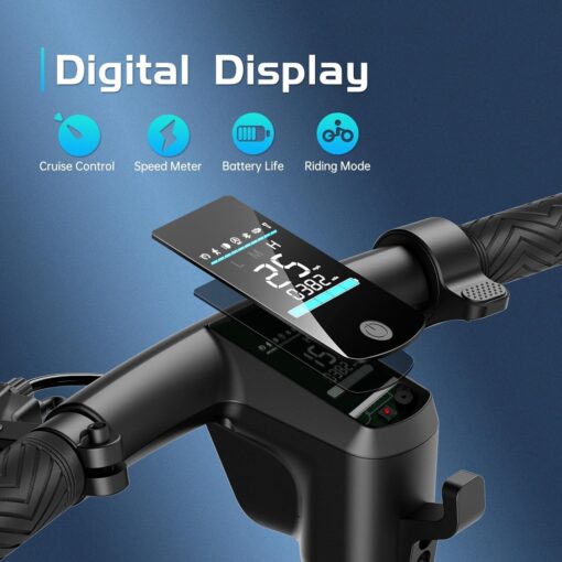 Electric Scooter Adults, 10" Solid Tires, Max 25 Mile Range, 25 MPH＆500W Motor Max Power, Digital Display and Cruise Control Foldable E-Scooter for Adults - Image 6