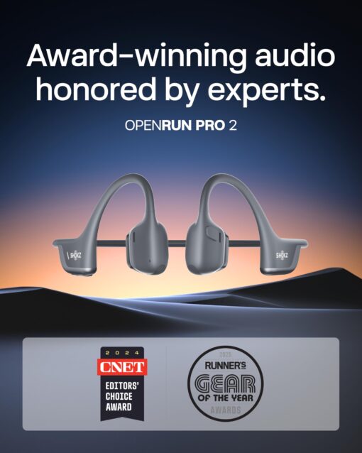 SHOKZ New OpenRun Pro 2 - Open-Ear, Bone Conduction Sport Headphones - with Reflective Strip - Sweat Resistant, Workout Headphones - Secure, Wireless, Comfortable Fit-Deep Bass and Smart Mic App - Image 10