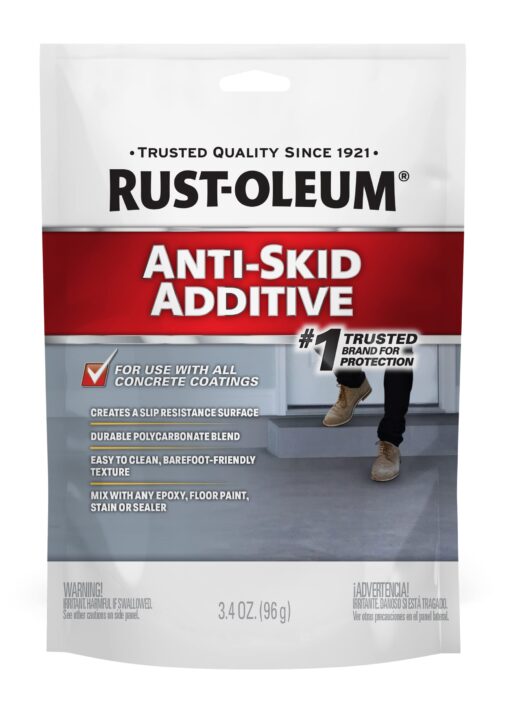 Rust-Oleum 293513 Rocksolid Polycuramine Garage Oil Floor Coating, 2.5 Car Kit, Gray & 301359 Decorative Color Chips, Gray Blend, 1lb(454g) & Oil 279847 EPOXYShield Anti Skid 3.4-Ounce - Image 3