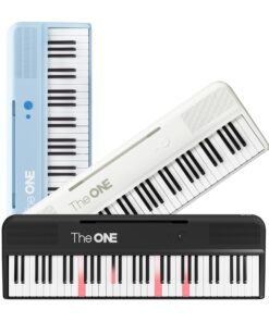 The ONE Smart Keyboard COLOR 61 Lighted Keys Piano Keyboard, Electric Piano for Beginners with 256 Tones, 64 Polyphony, Built-in LED Lights and Free Apps (Black)