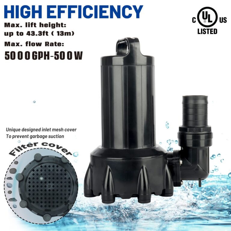 OYO WATER Large 5000GPH Pond Pumps Submersible Outdoor Inline Pump Pond High Head Water Pump for Garden Waterfall Fountain Water Circulation Pump for Koi Fish Pond - Image 6