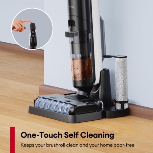 Ultenic Wet Dry Vacuum Cleaner,Cordless Vacuum Mop Combo with Self-Cleaning,Smart Mess Detection,50mins Runtime,3-in-1 Vacuum Mop for Hard Floors,Edge Cleaning,LED Display,Black,AC1 Elite - Image 7