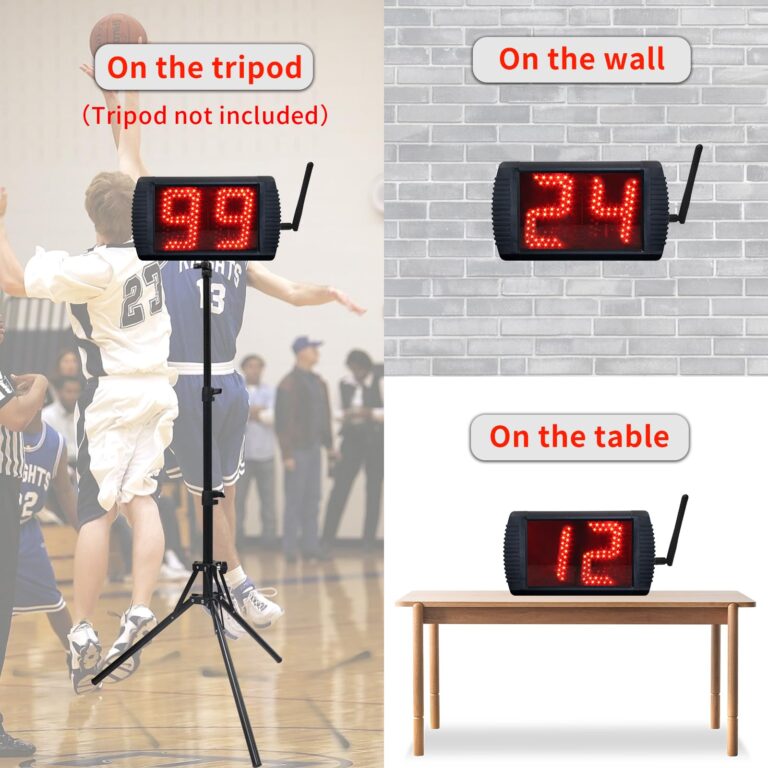 YZ 5 INCH LED Custom Time 12/14/20/24/34 Seconds Shot Clock Countdown Timer Clock for Basketball Game, Portable Shot Clock Timer for Basketball Court, Remote Control Shot Clock Basketball with Buzzer - Image 3