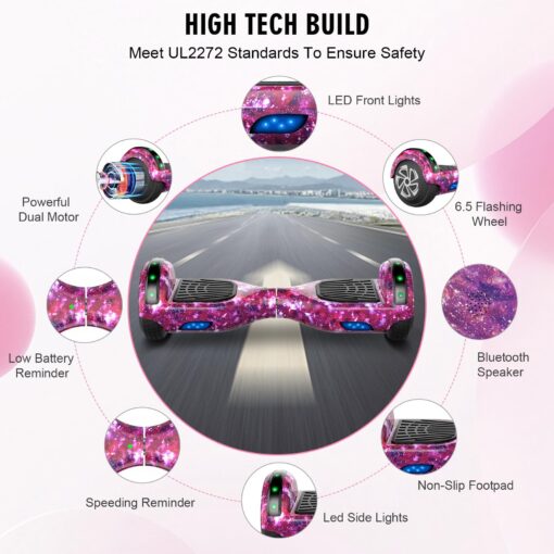 CBD Scooter with Corlorful LED Lights,6.5" Wheels, Dual 300W Motor Scooter for Kids Girls Boys Adults, All Ages,Purple - Image 3