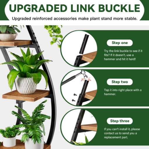 WIWIDRM Plant Stand Indoor with Grow Light,68" Tall Plant Stand for Indoor Plants Multiple,7 Tiered Metal Plant Shelf,Swan Shaped Plant Holder for Home,Patio,Balcony 2PCS - Image 6