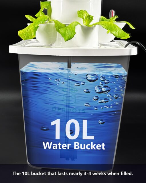 DPROOTS Hydroponic Tower Growing System，45 Pods Vertical Garden，Suitable for Indoor and Greenhouse, Grow Herbs and Vegetables，Houseplant Farming with Water Circulation and Automatic Timer - Image 4