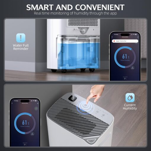 BBianLyy 4500 Sq.Ft 50 Pints Energy Star Certified Dehumidifier for Home with Drain Hose,Intelligent Humidity Control, 4 Operation Modes with App, Ideal for Room, Bathroom, RV - Image 3