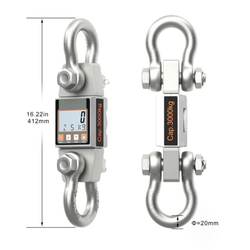Mefape 3000kg/6600lbs Professional Digital Hanging Scale, Heavy Duty Industrial Crane Scale, Smart High Accuracy Electronic Scale with Shackle + LCD Display - Image 5