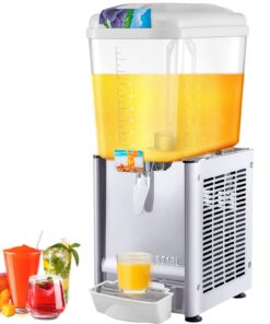 VEVOR 110V Commercial Beverage Dispenser,4.8 Gallon 18L Juice Dispenser Commercial,200W Stainless Steel Food Grade Material Ice Tea Drink Dispenser,Equipped with Thermostat Controller