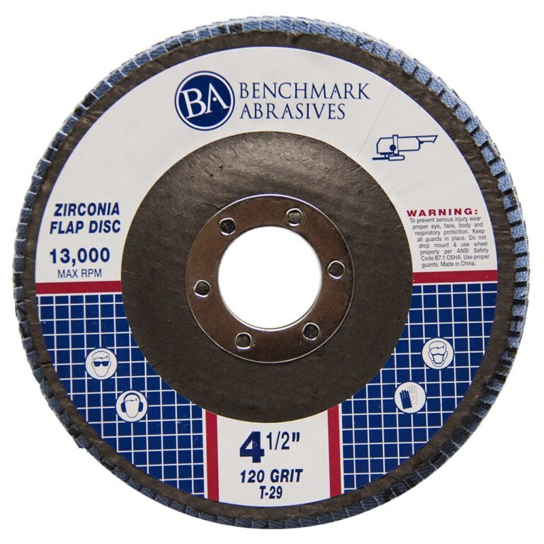 Benchmark Abrasives 4.5" x 7/8" Premium Zirconia T29 Curved Flap Discs 4 1/2 for Angle Grinder, Sanding Discs, Finishing, Rust, Stock Removal- Grinding Wheels 4 1/2 Inch (100 Pack) - 120 Grit - Image 6