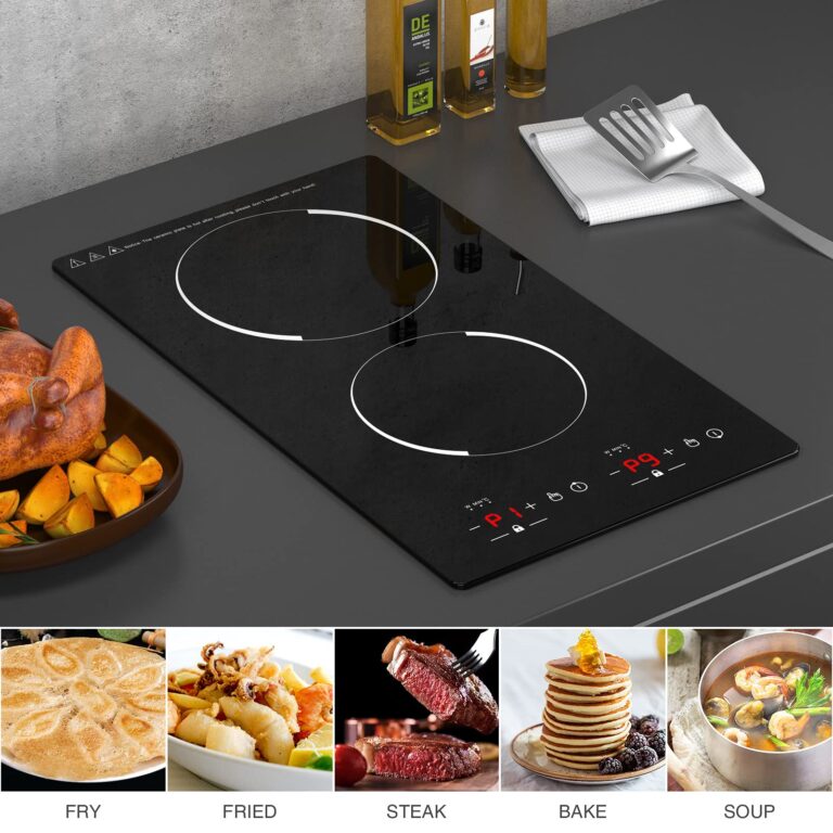 Double Induction Cooktop, 2 Burners Induction Cooktop 110v, 12 inch Portable Electric Stove Top, Countertop and Built-in Plug in,9 Power Levels, Child Lock,120 Mins Timer - Image 4