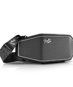 Fender x Teufel ROCKSTER CROSS Portable Wireless Bluetooth Speaker – Rugged, Waterproof, 16 Hours of Battery, Powerful Stereo Sound, Subwoofer, Built-in Power Bank, Fender Guitar Strap (Black & Steel)