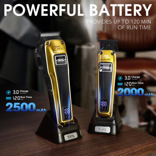 DSP Hair Clipper for Men Professional, BLDC Motor & DLC Coated Detachable Blade, Cordless Hair Trimmer Set for Barber with Charging Base, Men Hair Product Gift Set - Image 3
