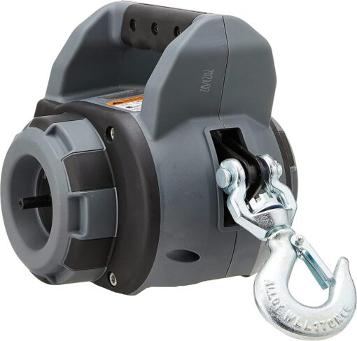 WARN 101575 Handheld Portable Drill Winch with 40 Foot Synthetic Rope: 750 lb Pulling Capacity , Gray - Image 2