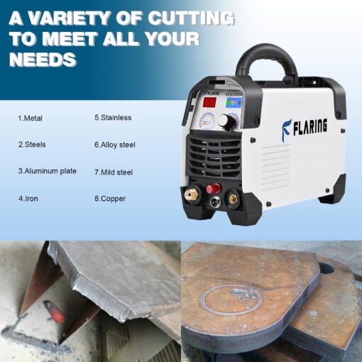 FLARING Plasma Cutter,65Amp Non-Touch Pilot Arc Plasma Cutter Machine 120V/240V Dual Voltage Plasma Cutters,1/2"(12.7mm) Clean Cut 4/5"(20mm) Severance Cut with Consumable Set Update 5th FC650DL - Image 2