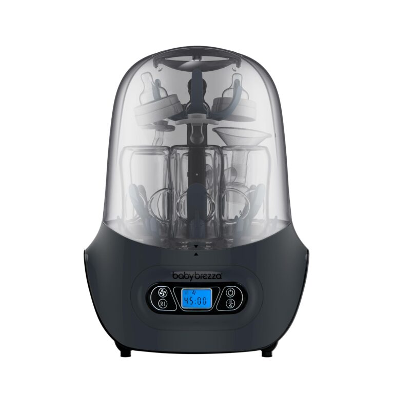 Baby Brezza Baby Bottle Sterilizer and Dryer Machine – Electric Steam Sterilization - Universal Fit - Pacifiers, Glass, Plastic, and Newborn Feeding Bottles, Charcoal