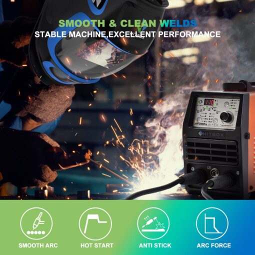 HITBOX Cold TIG Welder with Pulse, 110V/220V 200Amp DC Professional Aluminum Welding Machine Featuring Stick/MMA/IGBT, Exquisite All-Round Arc Welder, Offering You Excellent Cost Performance(HBT2000P) - Image 2