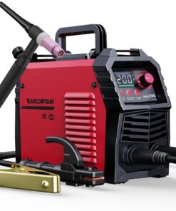 ARCCAPTAIN 200A Stick/Lift TIG Welder with Torch, [Large LED Display] 110V/220V Welding Machine with Synergic Control, IGBT Inverter, Portable MMA Welder Machine with Hot Start, Arc force