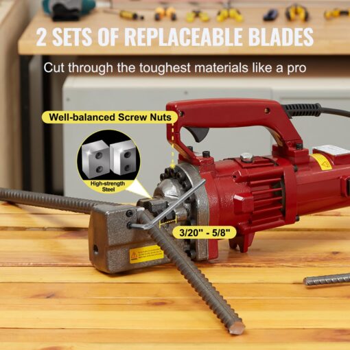 Happybuy Electric Hydraulic Rebar Cutter,1250W Portable Electric Rebar Cutter,Cutting up to 3/4 Inch #6 4-20mm Rebar within 4 Seconds,110V,with Easy to Carry Stainless Box(1250W RC-20) - Image 7