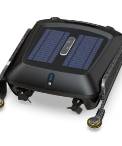 Robotic Solar Pool Skimmer Robot: SMONET SR5 Pro 24/7 Continuous Cleaning Automatic Cordless Solar Powered Pool Surface Cleaner with Dual Charging, Obstacle Avoidance, Carbon Fiber Black