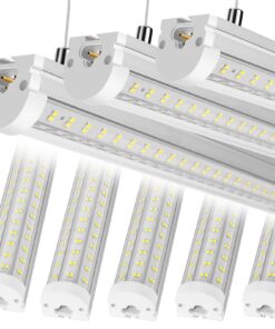 Phiwicsh 8Pack 8FT LED Shop Light, U Shape 125W Integrated LED Tube Light, 6500K Clear White, 20000LM Super Bright LED Lighting, Flush Mount/Hanging Linkable LED Ceiling Lights for Garage, Plug&Play