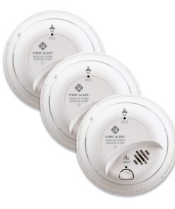 FIRST ALERT BRK SC9120B-3 Hardwired Smoke and Carbon Monoxide (CO) Detector with Battery Backup, White, Pack of 3