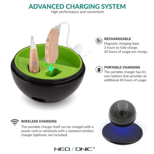 OTC Hearing Aid to Assist Hearing of Adults and Seniors with Mild to Severe Hearing Loss, Rechargeable Hearing Aids with Noise Canceling, Neosonic B10 - Image 6