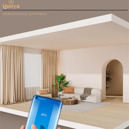 Quoya QL600 Smart Electric Curtain Track, Motorized Motor, Adjustable Track Length, Compatible with Alexa, Google, Siri, Apple Watch (up to 275 inches (7 metres) (Wall Brackets NOT Included) - Image 2