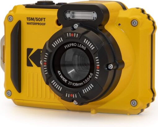 Kodak PIXPRO WPZ2 Rugged Waterproof Shockproof Digital Camera 16MP 4X Optical Zoom 1080P Full HD Video, 2.7 LCD (Yellow), 32GB SD Card, Black Compact Camera Case, Floating Strap, Bundle (7 Items) - Image 6