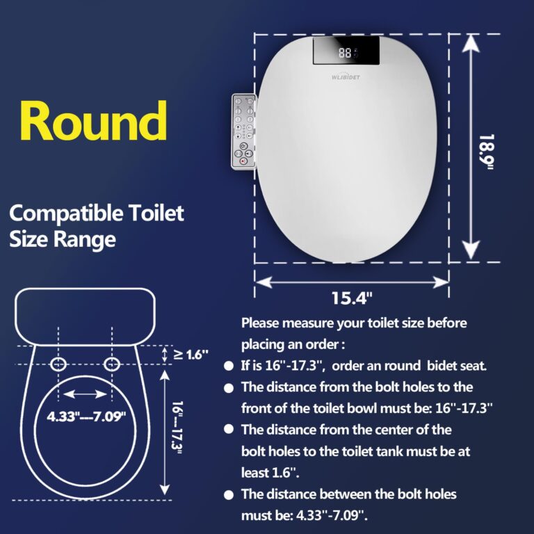 WLJBIDET Upgrade Bidet Toilet Seat Round, Rear and Feminine Wash, Unlimited Warm Water, Heated Seat, Warm Air Drying, Soft Close Lid, Sense Seat, Smart Bidet Seat Round Requires Electricity - Image 3