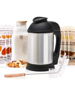 Almond Cow Milk Maker Machine, Milk in a Minute Bundle, Includes 3 Creamy CocoCash & 3 Original Almonds 'n' Dates, Glass Milk Jug, & Jug Brush