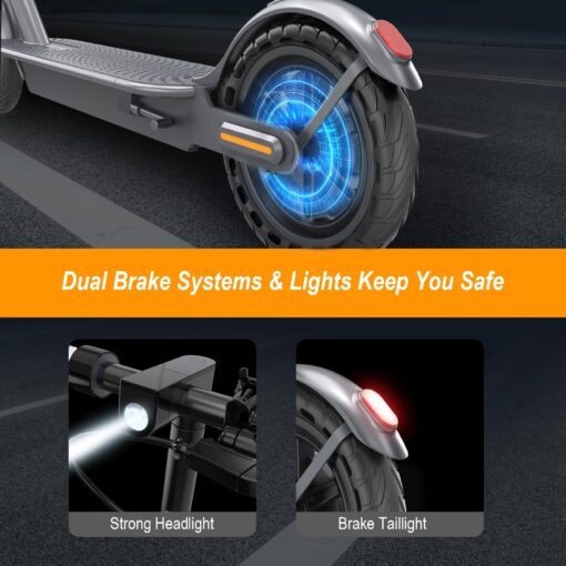 NAVIC T5 Electric Scooter Adult, 350W,Max Speed 19Mph, Long Range 21Miles, Foldable E-Scooter for Adults, Escooter Adults with App Control, Dual Braking - Image 7