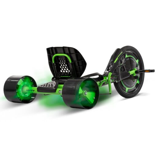 Huffy Green Machine 20 Inch Drift Trike, Sleek Ergonomic Design, Adjustable Seat, Durable Steel Frame, Easy to Operate, Drift Trike for Kids Ages 8+, LED Light Accents, Coaster Brake, Green and Black - Image 8
