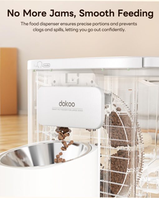 Automatic Dog Feeder for Large Breed, 15L/ 63Cups Vacuum-Sealed Storage & Timed Auto Dog Food Dispenser 2in1, Airtight 100% Freshness, Anti-Blockage, Support up to 22mm Pet Food, Stainless Steel Bowl - Image 5