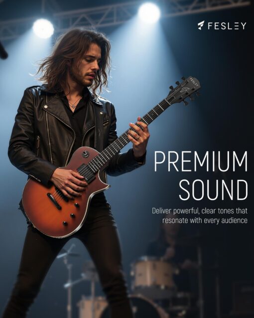 Fesley 39" LP Electric Guitar Kit:Full Size Solid Body Electric Guitars for Beginners with Humbucker Pickups,Poplar Body,Mahogany Neck,22 Frets,6 String Guitar with Gig Bag,Cable,FLP350,Matte,Sunburst - Image 3