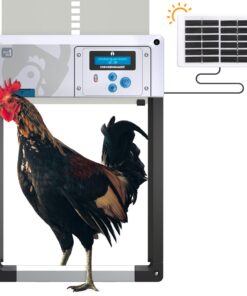 Automatic Chicken Coop Door Opener, ChickenGuard One in All 4 Colours, Timer/Light Sensing, Winter Mode, Auto-Stop & Predator Proof, 3 Power Options, Solar, Battery or Electric (Grey + Solar Kit)
