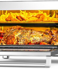 Nuwave Bravo Convection Toaster Ovens Air Fryer Combo with 30QT Large Capacity For A Whole Chicken and 13" Pizza. Multi-Layer Cooking, Probe Feature, 100+ Presets One-Touch Smart Control Countertop