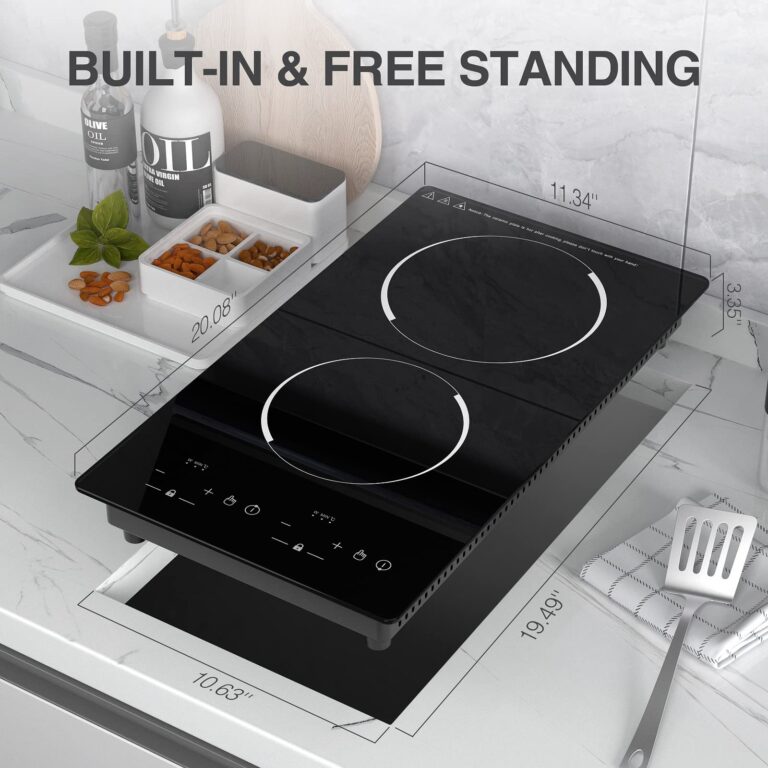 Double Induction Cooktop, 2 Burners Induction Cooktop 110v, 12 inch Portable Electric Stove Top, Countertop and Built-in Plug in,9 Power Levels, Child Lock,120 Mins Timer - Image 2