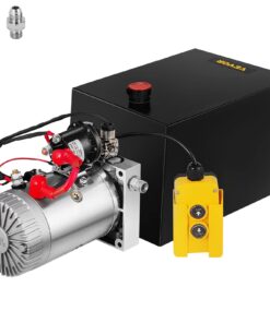 VEVOR Hydraulic Power Unit 12 Quart Hydraulic Pump 12V Dump Trailer Pump Single Acting Hydraulic Power Pack 3200 PSI Electric Hydraulic Pump with Steel Reservoir for Car Lift