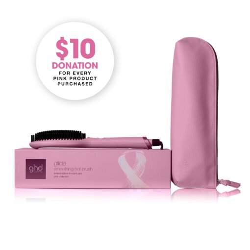 ghd Glide Hot Air Brush | Limited Edition in Fondant Pink | Professional Smoothing Blow Dryer Brush, Ceramic Hair Straightener, and Styler - Image 9