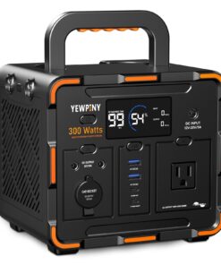 YEWPINY EM300 Portable Power Station, 300W Solar Generator, 259Wh LiFePO4 Battery, USB-C PD 65W, Pure Sine Wave, Wireless Charging for Camping, Outdoor, Emergency