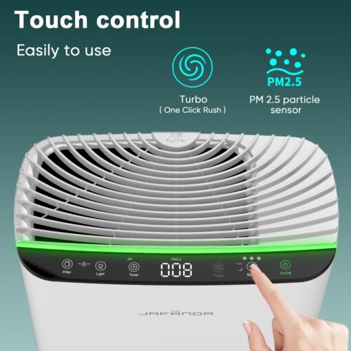 Jafända HEPA Air Purifiers for Home Large Rooms up to 1226ft², Quiet Air Cleaner for Bedroom Office, True HEPA Air Filter Capture 99.97% of Allergens, Pet Dander/Hair, Pollen, Dust, Mold, Smoke, Odors - Image 3