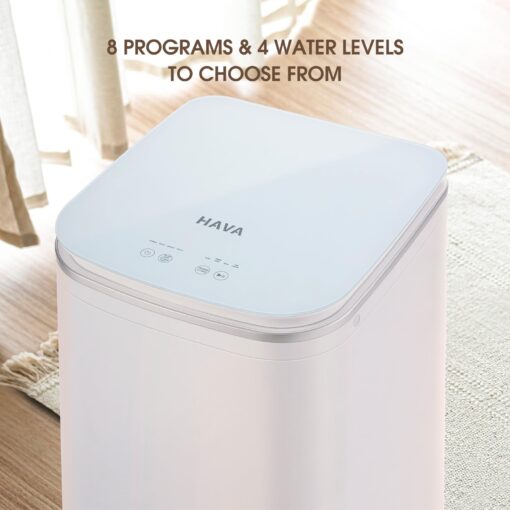HAVA Portable Washing Machine, Small Washer 0.8 Cu. Ft. Capacity, Fully Automatic with 8 Wash Cycles, Touch Button & LED Display, Space Saving for Apartments, Dorms, and RVs - Image 7