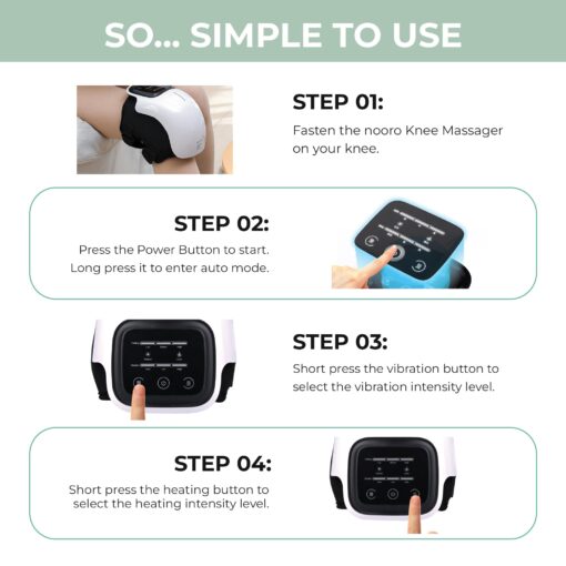 nooro Portable Knee Massager with Heat, Red Light, & Massage Therapy, Relax Tight Muscles and Helps Minor Joint Stiffness and Discomfort, Hands-Free Design - Image 4