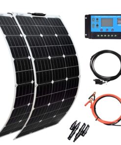 XINPUGUANG Solar Panel 12V 200W System Kit 100W Flexible Solar Panel Monocrystalline Battery Charger with Extension Cable 20A Charge Controller Power for RV Boat Cabin Car Trailer(200W-1)