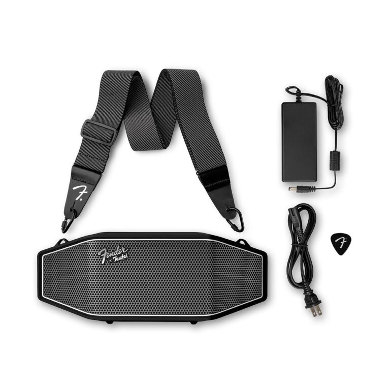Fender x Teufel ROCKSTER CROSS Portable Wireless Bluetooth Speaker – Rugged, Waterproof, 16 Hours of Battery, Powerful Stereo Sound, Subwoofer, Built-in Power Bank, Fender Guitar Strap (Black & Steel) - Image 5