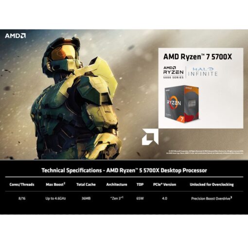 INLAND AMD Ryzen 7 5700X 8-Core 16-Thread Unlocked Desktop Processor with MSI B550-A PRO ProSeries Motherboard (AMD AM4, DDR4, PCIe 4.0, SATA 6Gb/s, M.2, USB 3.2 Gen 2 ATX) - Image 6