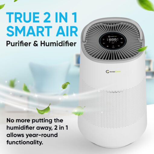 Air Purifier and Humidifier Combo All in One for Bedroom - Quiet 2 in 1 Smart Air Humidifier and Purifier for Home - Use Year-round for up to 1100 sq ft - InvisiClean AquaNova - Image 9