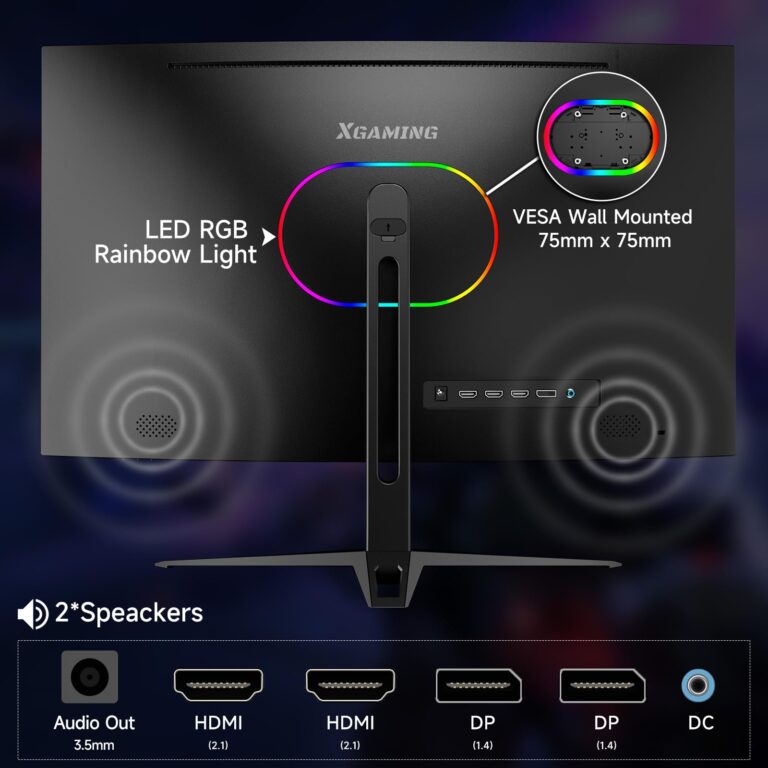 memzuoix 27-inch 2K Curved Gaming Computer Monitor | 144Hz/165Hz, 1ms(MPRT), 1500R | FreeSync, 100% sRGB, Built-in Speakers, VESA, Eye Care HDR HDMI Display (Black) - Image 5